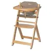Image de Bebeconfort Timba + coussin d'assise, Chaise haute évolutive, 6 mois-10 ans, Plateau amovible, Assise/repose-pieds réglable, Bois naturel + Beige