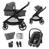Image de Poussette combinée Maxi-Cosi Zelia S Trio² 3 en 1, avec siège auto CabrioFix S, de 0 à 4 ans, pliable d'une seule main, réversible, couleur gris foncé