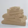 Image de Lot De 6 Gants De Toilette Unis Et Colorés Beige 16x21 Cm