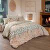 Image de Housse De Couette Coton Floral Beige 200x200 Cm