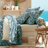 Image de Taie D’oreiller Coton Végétal Géométrique Bleu 50x70 Cm