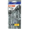 Image de Coffret 21 Pièces -9 Tarauds M3 À M12 + 9 Filières M3 À M12 + 1 Tournevis + 1 Porte-taraud + 1 Porte-filière - Tivoly