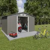 Image de Trigano - Abri De Jardin Métal Gris/vert 9,05 M² + Kit D'Ancrage
