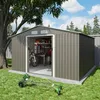 Image de Trigano - Abri De Jardin Métal Gris/vert 12,78 M² + Kit D'Ancrage