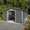 Image de Trigano - Abri De Jardin Métal Anthracite 10,20 M² + Kit D'Ancrage
