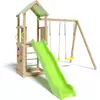 Image de Aire de jeux SMART-XPERIENCE - Plate-forme et mur d'escalade + toboggan + 2 balançoires
