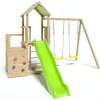 Image de Aire de jeux ULTRA-XPERIENCE - 2 plates-formes et mur d'escalade + toboggan + balançoires