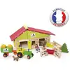 Image de Jeujura Ferme en bois avec tracteur et animaux 140 pièces Bleu multicolore - Neuf