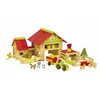 Image de Jeujura Jeu de construction en bois 220 pièces Grande ferme avec tracteur et animaux
