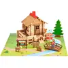Image de Jeu de construction en bois JEUJURA La Réserve Naturelle 8093 125 pièces thème montagnes animaux Bois naturel et teinté - Neuf