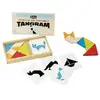 Image de Jeujura Coffret Tangram en bois 7 pièces et 30 cartes défis éducatifs Jeu 23 x 13,5 cm - Neuf