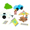 Image de Jeujura Figurines en bois pour kits Vacances au camping 8 pièces