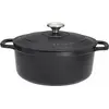 Image de Cocotte ronde en fonte émaillée 24cm noire sublime - Chasseur - PUC472401 -
