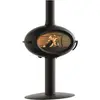 Image de Poêle à bois BRIO SUR PIED - 7 kW - Rdt: 76% - B. 50 cm - 100% Fonte anthracite