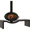 Image de Poêle à bois BRIO SUR BANC - 7 kW - Rdt: 76% - B. 50 cm - 100% fonte - Anthracite