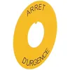 Image de Etiquette Osmoz Pour Arrêt D'Urgence Ø80 Avec Marquage Arret D'Urgence Jaune Legrand 024177