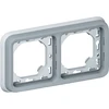 Image de UP frame 2f. horizontal - Frame 2-gang grey 69683