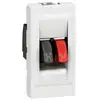 Image de Prise haut-parleur 1 module Legrand Mosaic bornes ressort 4 mm² Blanc - Neuf