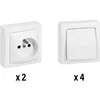Image de Legrand - Lot 2 Interrupteurs Ou Va-et-vient + 4 Prises De Courant Appareillage Saillie