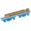Image de Hager - Borne En Laiton 1x25² 8x10² 8x16² Avec Base De Montage Couleur Bleu Km17n