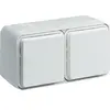 Image de Prise De Courant 2p+t Double Horizontale 16a Hager Cubyko Complète Saillie Blanche