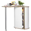 Image de Table Mange-debout Pivotante Chêne Blanc   Dimensions 104,8 X 105,1 X 44 Cm   3 Niches De Rangement   Éco-conçue, Fabriquée En France