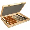 Image de Coffret De 5 Ciseaux À Bois - Manche En Bois Vernis - Lame En Acier Chromé Stanley 2-16-217