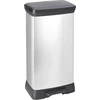 Image de Poubelle à Pédale 50 L 39 X 29 X H73 Cm Argent-noir - Deco Bin - Curver