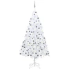 Image de Arbre de Noël artificiel pré-éclairé et boules blanc 240 cm
