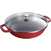 Image de Staub Wok rond rouge cerise 30 cm Fonte rouge