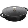 Image de Staub Cocotte Chistera, 24 cm | ronde | fonte | noir