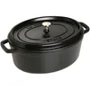 Image de Cocotte Rôtissoire Ovale Staub En Fonte Émaillée 33 Cm 6,7 L Noir