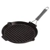 Image de Staub - Gril En Fonte Avec Bec Verseur Et Manche Silicone, Rond, Diam 27 Cm, Noir Mat