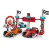 Image de Set de construction ECOIFFIER Abrick 2976 Grand Prix Formule 1 : 3 voitures + 3 pilotes Course 22 cm Noir et Jaune - Neuf