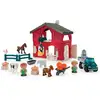 Image de Set ferme traditionnelle ABRICK 2981 Ecoiffier : maison, 2 fermiers, 5 animaux, camion et accessoires, jouet d'imagination d'intérieur, toit gris texturé - Neuf