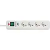 Image de Multiprise Eco-line De Courant Avec Interrupteur Et Parasurtenseur 13500a - 1,4m H05vv-f 3g1,5 4 Prises - Blanc