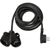 Image de Brennenstuhl - Rallonge Électrique Prolongateur Avec Fiche Plate Et Prise Double - Ip20 Noir - 5m - H05vv-f 3g1,5