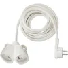 Image de Brennenstuhl - Rallonge Électrique Prolongateur Avec Fiche Plate Et Prise Double - Ip20 Blanc - 5m - H05vv-f 3g1,5