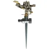 Image de Jardibric - Asperseur Arroseur Rotatif 30-360° En Métal Brossé Sur Pic Arroseur De Grande Surface
