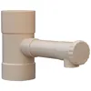 Image de Jardibric - Raccord Récupérateur D'Eau Profilté Ø80 Sable   Sortie Ø35 Mm   Collecteur Eau De Pluie