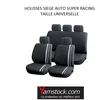 Image de Housses Pour Sièges De Voiture Grise/noir Super Racing Compatible Airbag