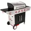 Image de Homemaison - Barbecue À Gaz Avec Chariot Manhattan 450gpi, 4 Brûleurs, 1 Réchaud Latéral Et Plancha - Somagic