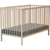Image de WEBABY - Lit bébé 60x120cm Hêtre Brut 124 x 64,5 x 82 cm ONE | Bois massif | Dès la naissance | Confort de sommeil | Sommier à lattes | Lit à barreaux |Sommier réglable 3 hauteurs