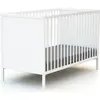 Image de WEBABY - Lit bébé en bois 60 x 120 cm ALBA Blanc