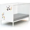 Image de WEBABY - Lit bébé en bois 60 x 120 cm ALBA Panda Blanc