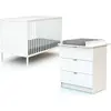 Image de WEBABY - Duo Lit Bébé et Commode ALBA Blanc