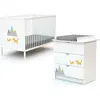 Image de WEBABY - Duo Lit Bébé et Commode Renard Blanc ALBA Blanc Renard