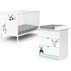Image de WEBABY - Duo Lit Bébé et Commode Panda Blanc ALBA Blanc Panda