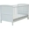 Image de AT4 - Lit bébé évolutif en bois 70 x 140 LUNA Blanc| 144 x 74 x 86,5 cm | Sommier à lattes réglable 3 hauteurs | Transformable en lit junior