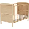 Image de AT4 - Lit bébé évolutif en bois 60 x 120 LUNA Hêtre verni | 124 x 64 x 86,5 cm | Lit transformable en lit junior